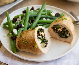 Tart Cherry, Kale, and Feta Stuffed Chicken