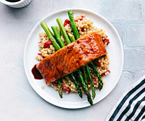 Tart Cherry Chipotle Glazed Salmon