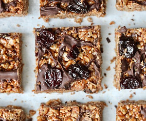 Chocolate Covered Tart Cherry Rice Crispy Treats
